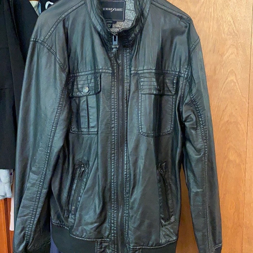Vintage Style Faux-Leather Jacket